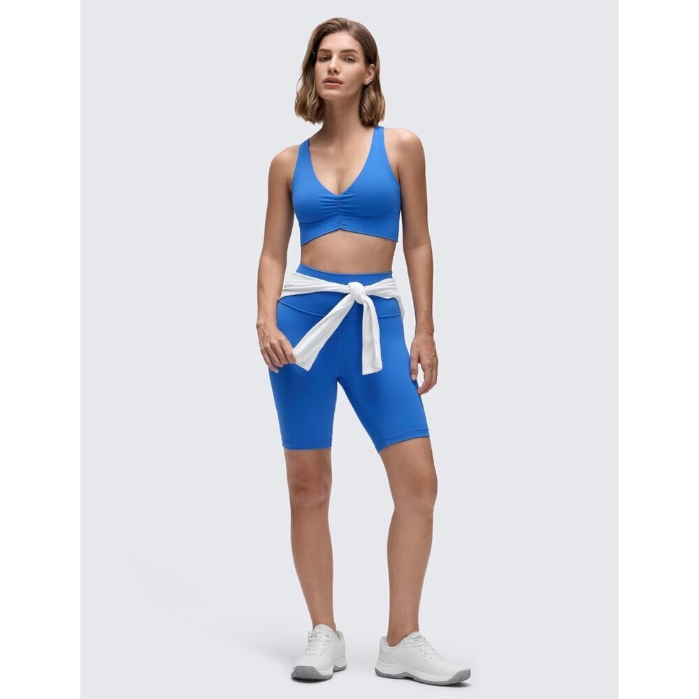 Butterluxe Yoga Sports Bra Padded V Neck Criss Cross Back Women Medium - Picture 3 of 5